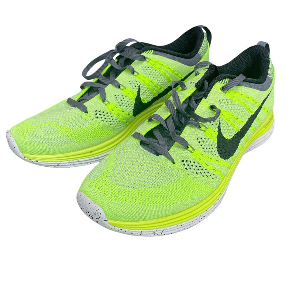 NIKE Flyknit 1 One+ Volt Yellow Lunarlon Shoes Mens US 8
